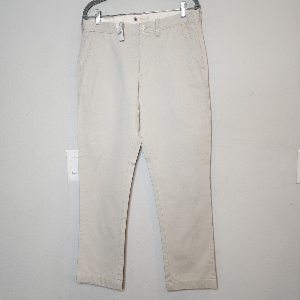 NWT J. Crew Urban Slim‎ Fit Light Beige Chino Pants Men's Size 31×30